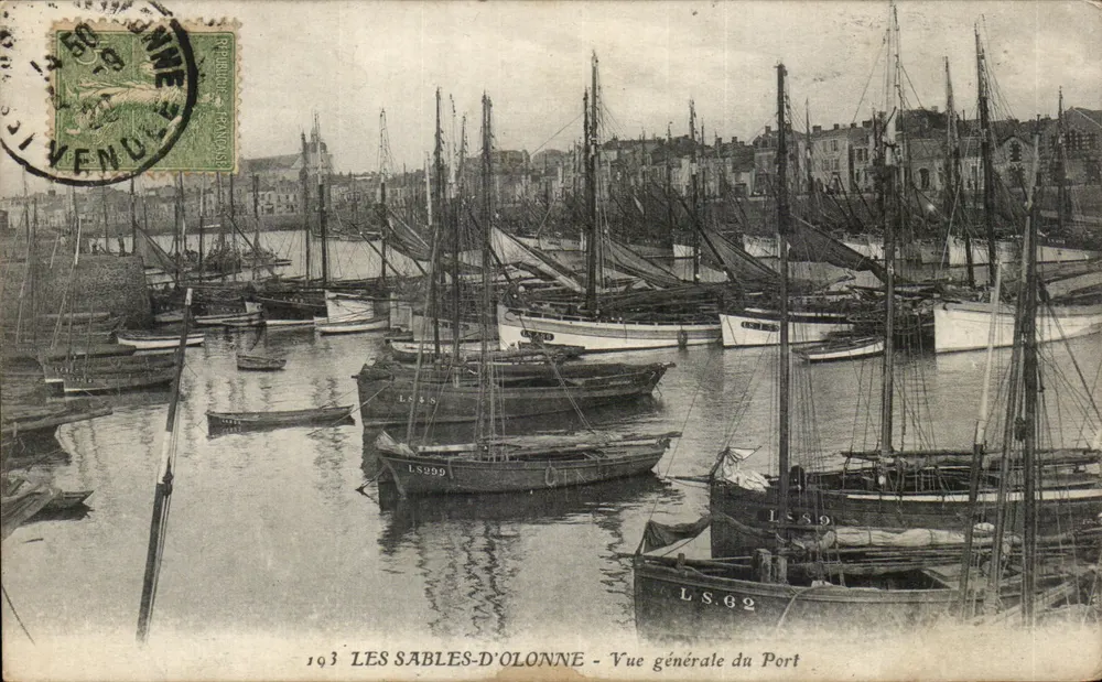 Les Sables-d'Olonne — Allgemeiner Blick auf den Hafen — Artaud et Nozais, Nantes, Nr. 193 - Vorderseite