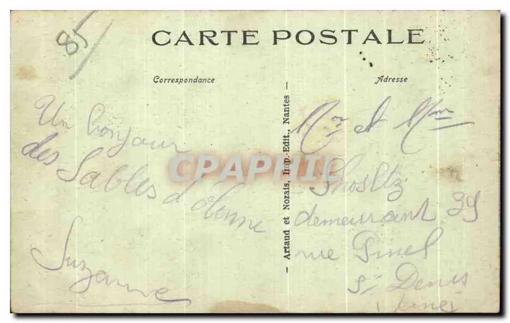 Les Sables-d'Olonne — Allgemeiner Blick auf den Hafen — Artaud et Nozais, Nantes, Nr. 193 - Rückseite