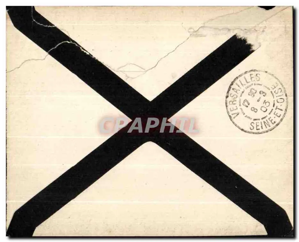 Versailles — Ansichtskarte mit Poststempel — unbekannter Verlag - Rückseite