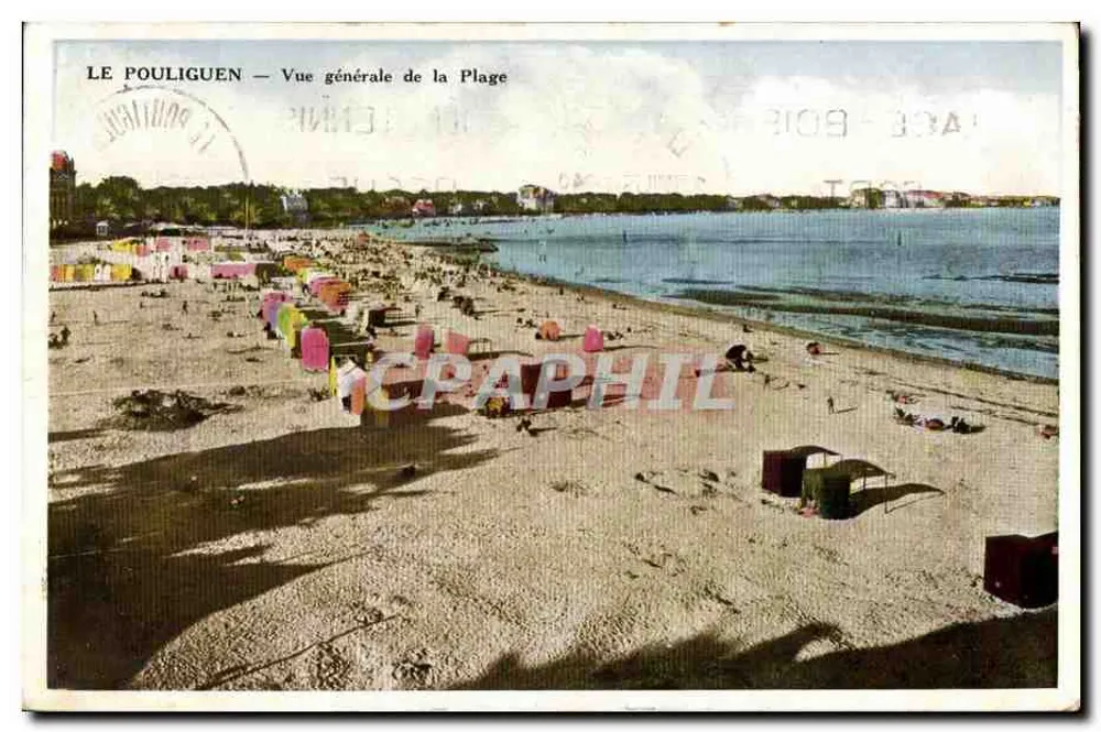 Le Pouliguen — Allgemeine Ansicht der Strandpromenade — Verleger: Fab. Franc. Combier-Maquet - Vorderseite