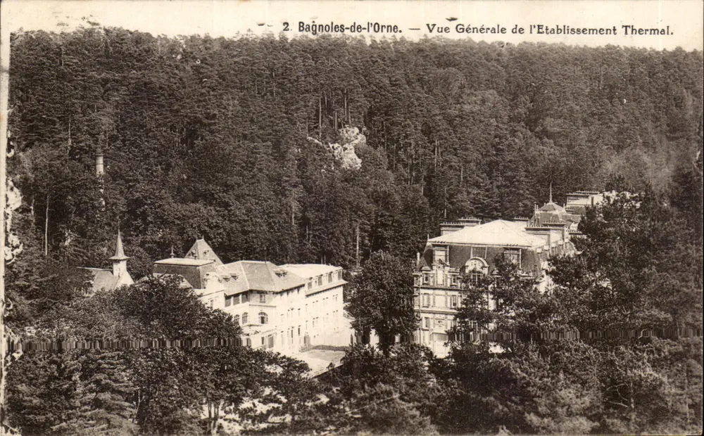 Baîgnolles-de-l'Orne — Allgemeiner Blick auf die Thermalanlage — Verlag unbekannt, Nr. 2 - Vorderseite