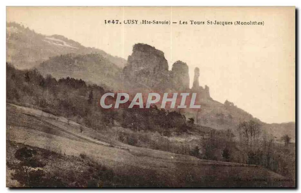 Cusy (Haute-Savoie) — Blick auf die Monolithen Saint-Jacques — Verlag: L. Régnier, Chambéry - Vorderseite