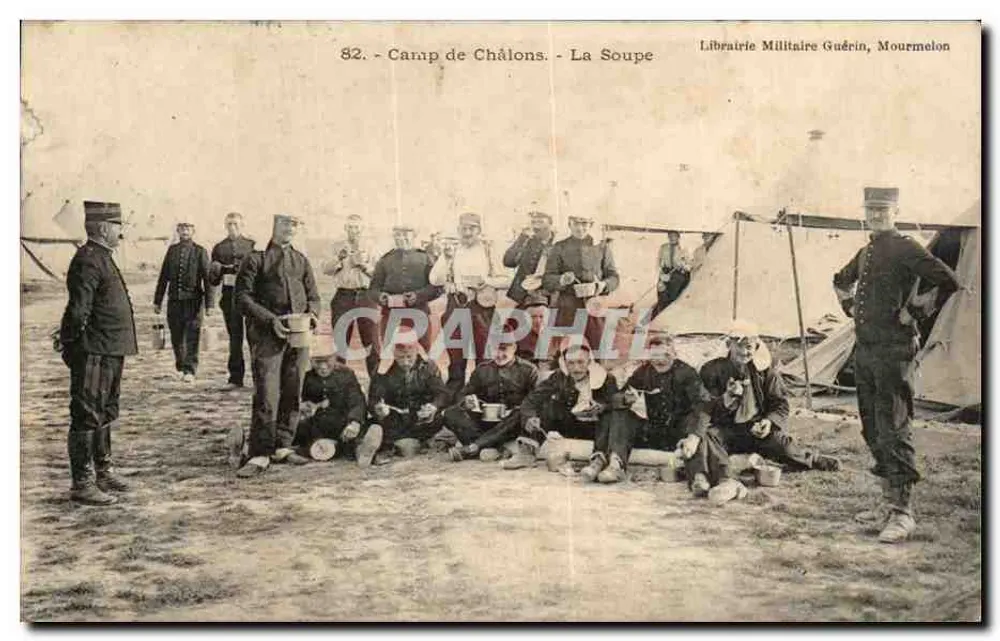 Camp de Châlons - A Sopa — Livraria Militar Guérin, Mourmelon - Frente