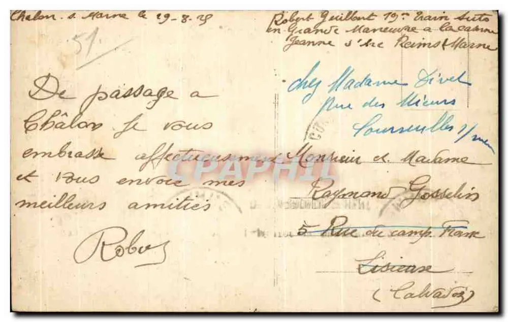 Châlons-sur-Marne — As Margens da Marne — Thulllier, editor, Reims - Verso