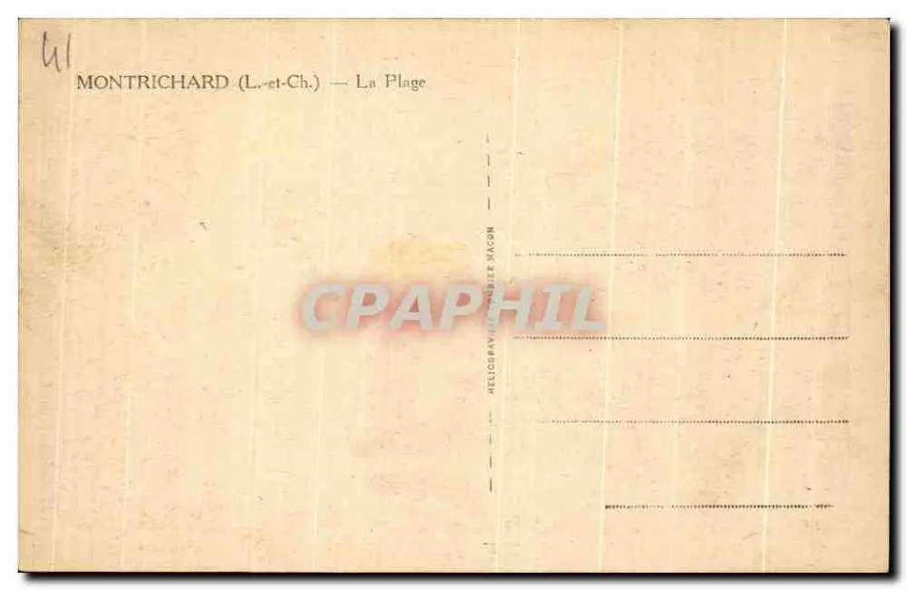 Montrichard (Loir-et-Cher) — A Praia — Héliographie M. Macon - Verso