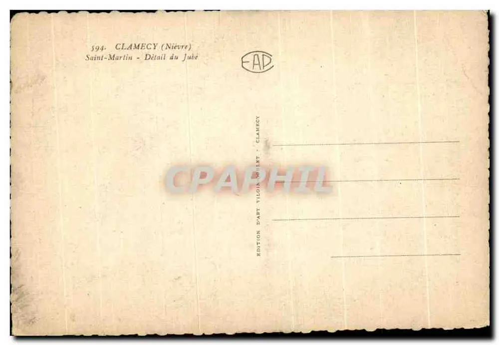 Clamecy (Nièvre) — Détail du jubé dans l'église Saint-Martin — Édition Part-Vilon - Rückseite
