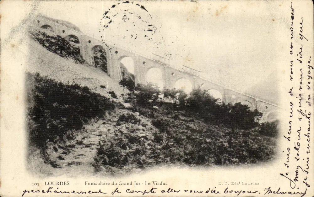 Lourdes — Seilbahn Grand Jer — Der Viadukt — D.T. Verlag Lourdes n°107 - Vorderseite