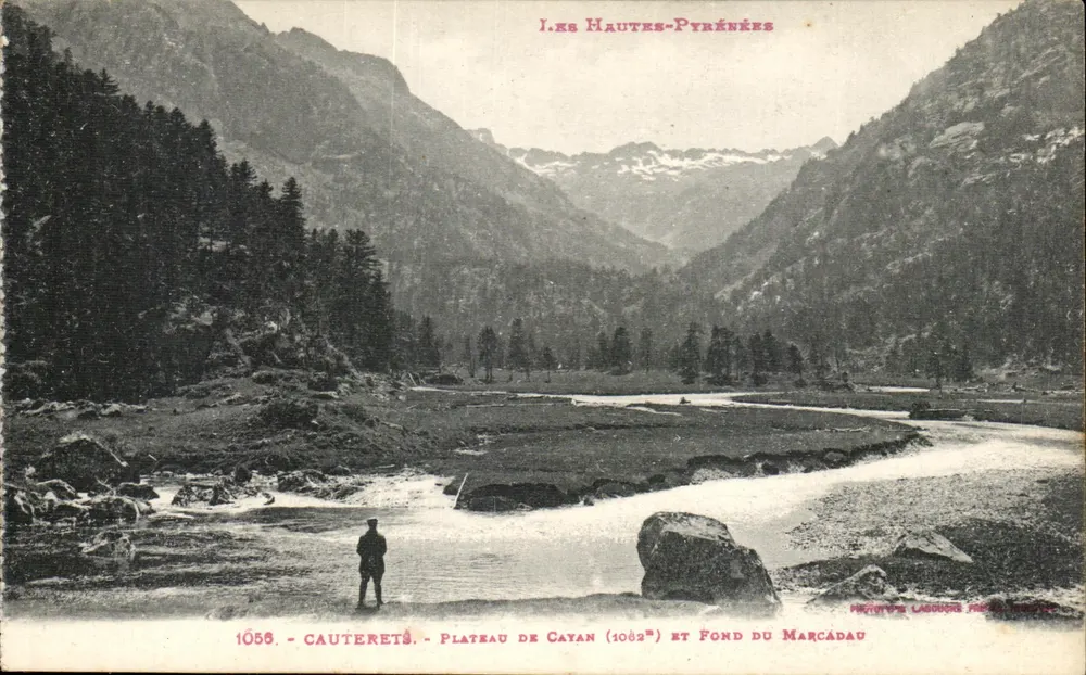 Cauterets — Plateau de Cayan (1082 m) und Fond du Marcadou — Phototype Lassouze, n°1056 - Vorderseite