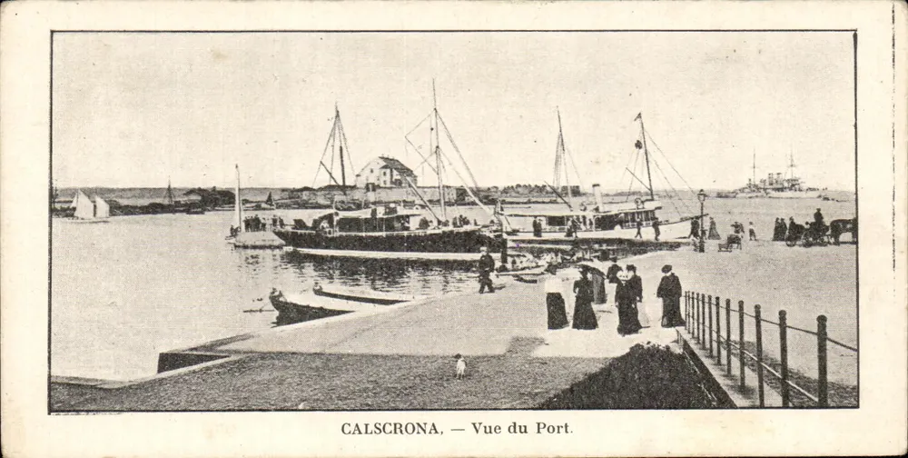 Calscrona — Blick auf den Hafen — Ansichtskarte - Vorderseite