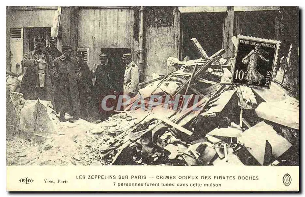 Zeppeline über Paris — Die grausamen Verbrechen der deutschen Piraten — Visé, Paris - Vorderseite