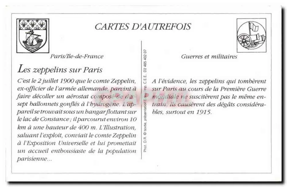 Zeppeline über Paris — Die grausamen Verbrechen der deutschen Piraten — Visé, Paris - Rückseite