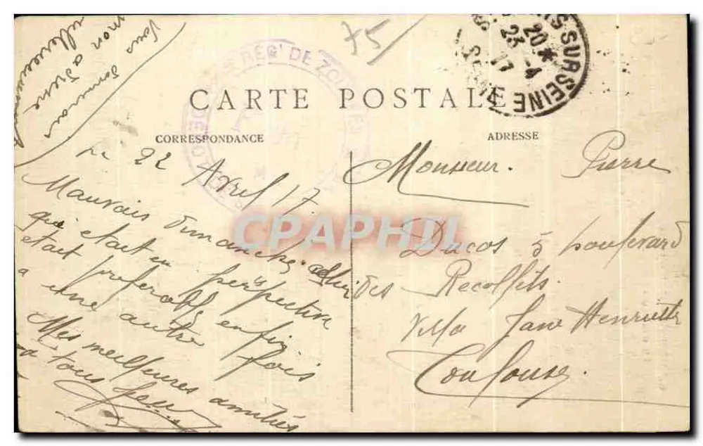 PARIS — Buttes Chaumont — Uma trilha rustica — J. H. n° 234 - Verso
