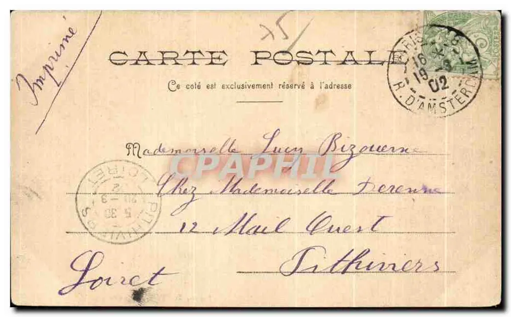 Estátua de Henrique IV e Pont-Neuf — Paris — Impressora anônima - Verso
