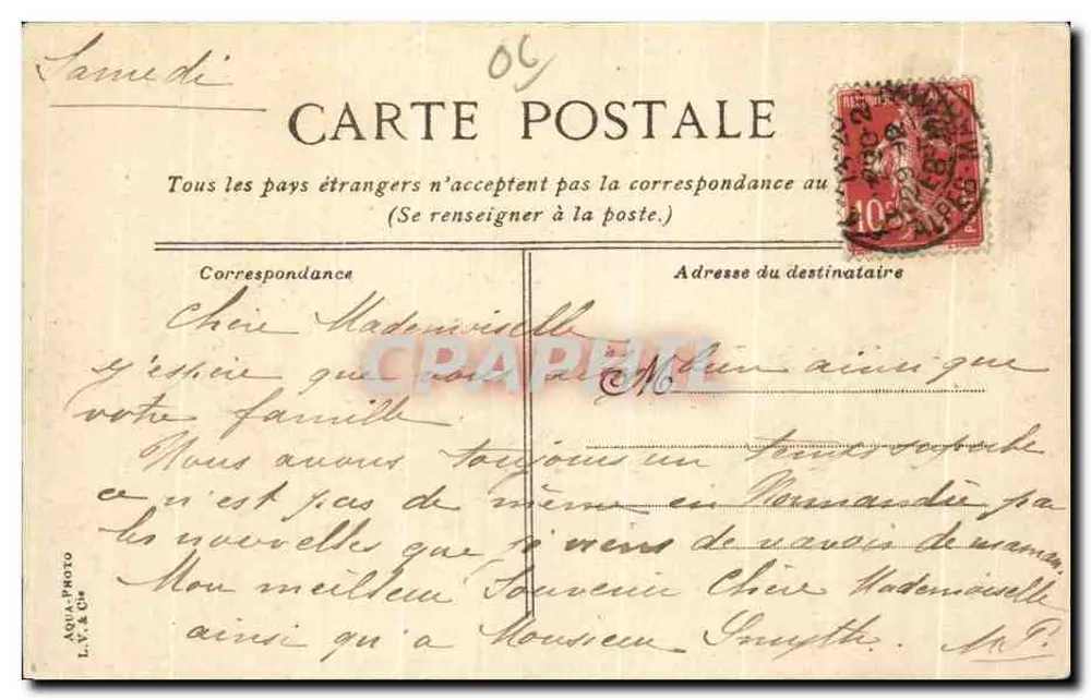 Cannes, Das Hotel Continental und die Brücke Rann — Verlag L.V. & Cie - Rückseite
