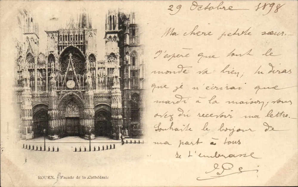 Rouen — Fassade der Kathedrale — Verlag L. Béchard, Nr. 13 - Vorderseite