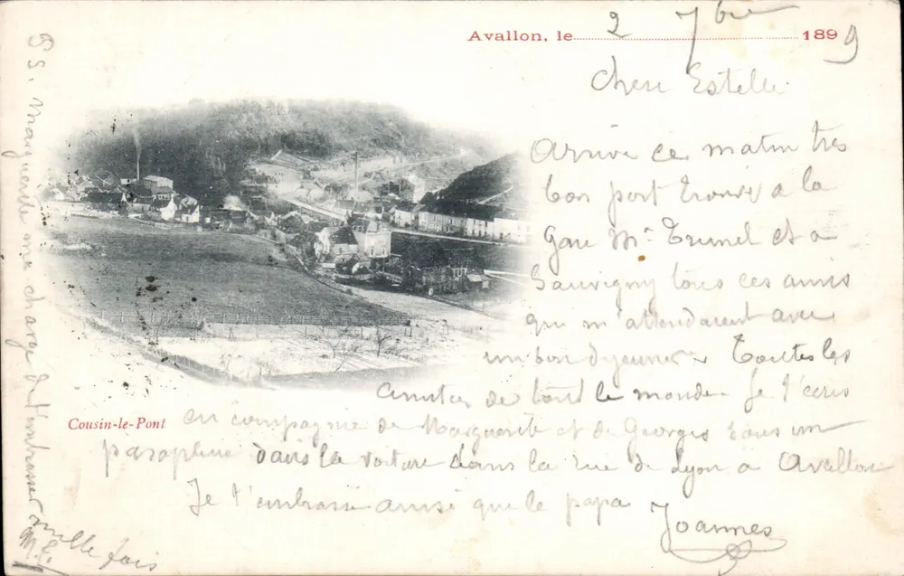 Cousin-le-Pont — vue panoramique du village et de la rivière — éditeur Cousin-le-Pont - Vorderseite