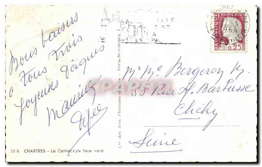 Chartres - A Catedral, fachada norte — editor C.A.P. n°198 - Verso