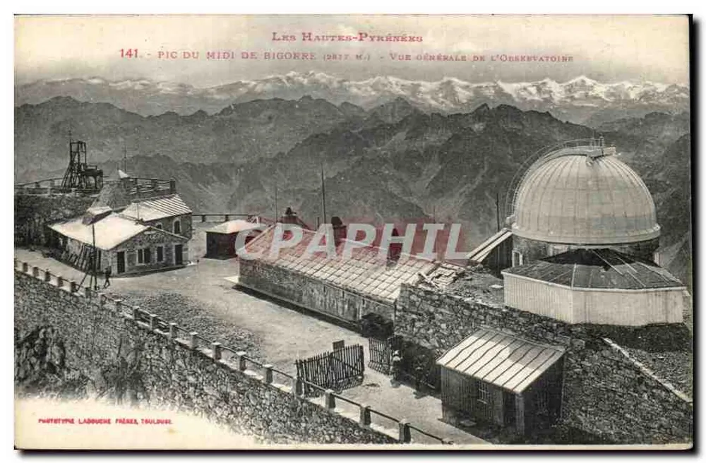 Pic du Midi de Bigorre (2837 m.) — Allgemeine Ansicht des Observatoriums — Phototype Labouche Frères, Toulouse - Vorderseite