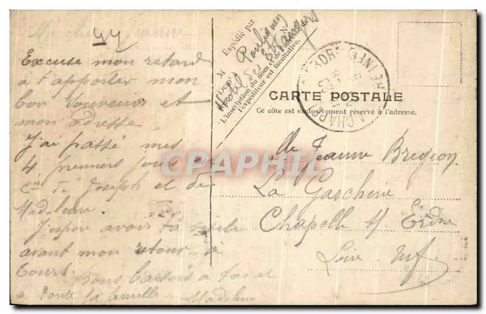 Le Pouliguen — Pen Château — Ses Roches — V.P. Frans, N° 8 - Verso
