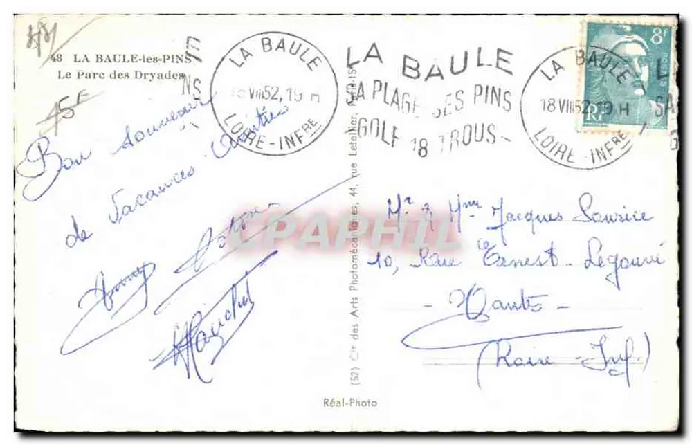 Brunnen in einem bewaldeten Park — La Baule-les-Pins — Verlag Cap - Rückseite