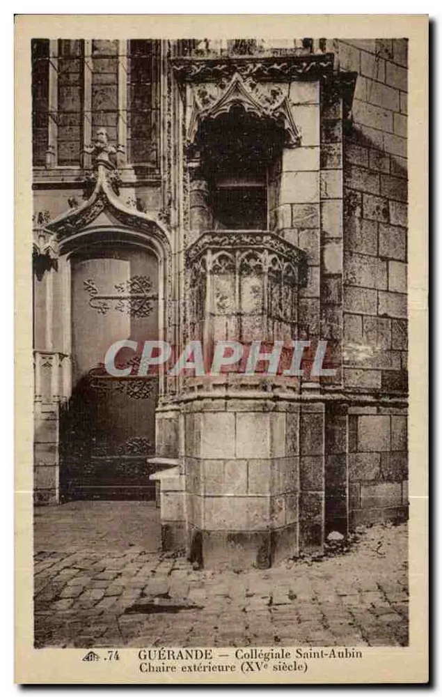 Guérande — Kollegiatkirche Saint-Aubin — Außenseat (15. Jahrhundert) - Vorderseite