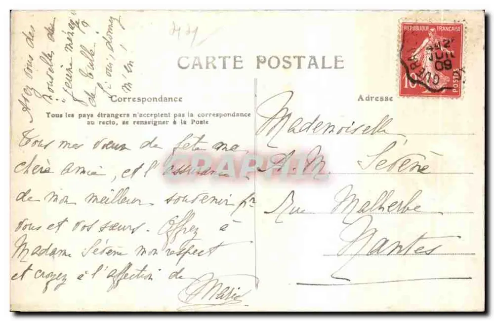 Guérande (Loire Inf.) — Die Große Turm entlang der Mauern — Verlag G. Gontz, n° 1186 - Rückseite