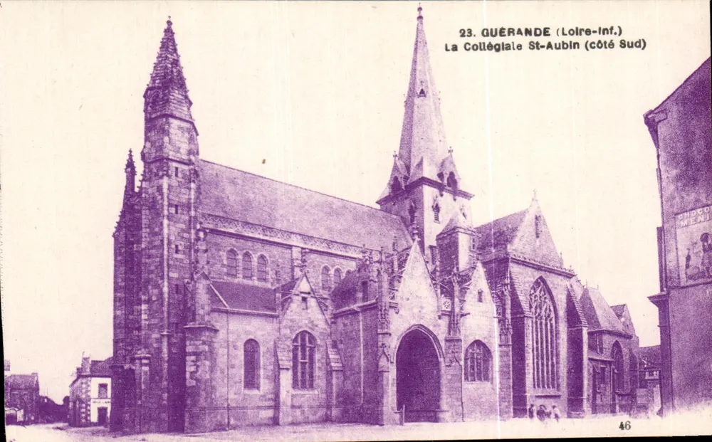 Quérande (Loire-Inf.) — A Colegiata de São Aubin (lado sul) — F. Chepeau, Nantes, n°46 - Frente