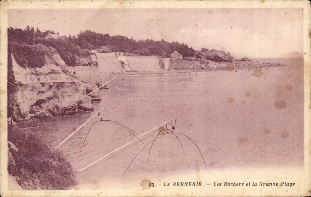 La Bernerie — Die Felsen und die Große Bucht — G. Artaud, Nantes - Vorderseite
