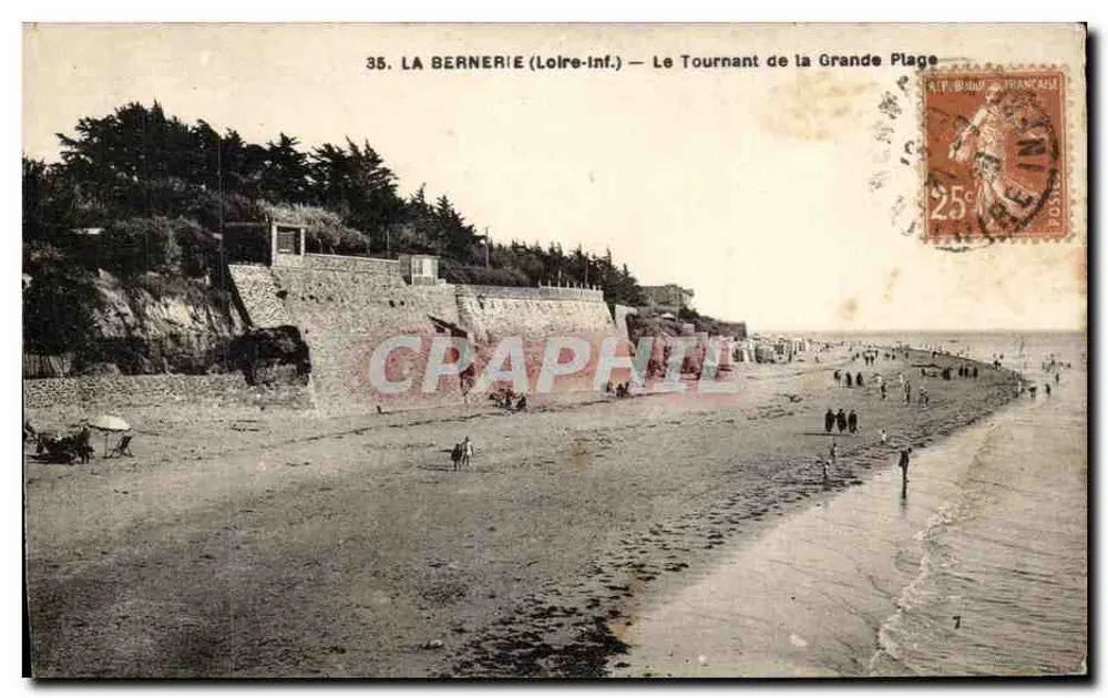 La Bernerie (Loire-Inf.) — Le Tournant de la Grande Plage — F. Chapeau, éditeur Nantes - Vorderseite