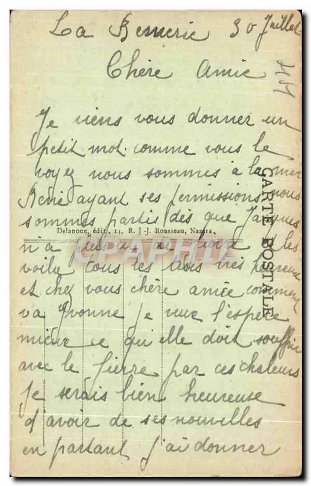 La Bernerie - Rochas em direção à Rinais — Delanoue, editor, N°16 - Verso