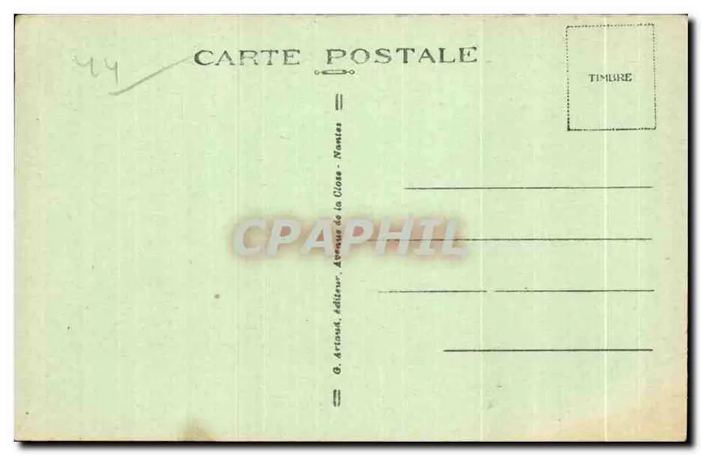 La Bernerie — Rochers da Praia — G. Artoud, editor - Verso