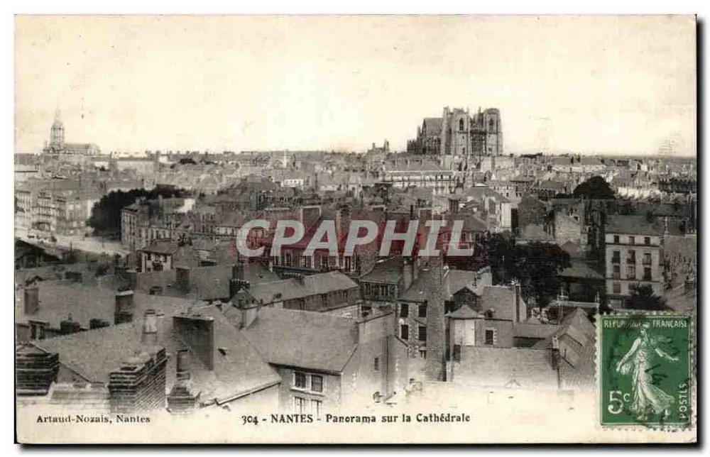 NANTES - Panorama sobre a Catedral — Artaud-Nozais, Nantes, n°304 - Frente