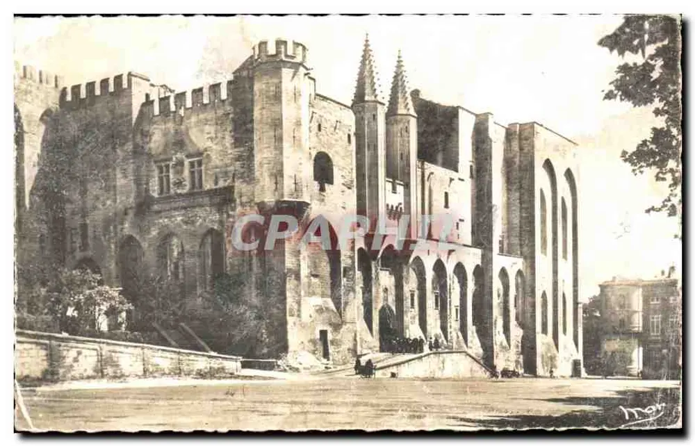 Avignon — O Palácio dos Papas (século XIV) — Torre de canto — Entrada — Les Editions de M. N. de Cimiez - Frente