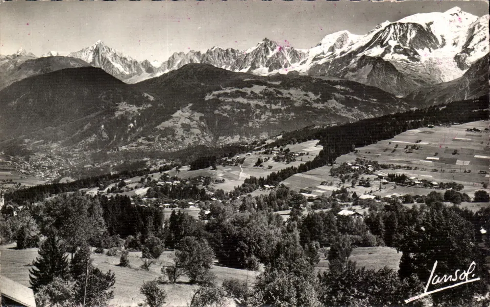 Combloux (Haute-Savoie) — Vue générale et la Chaîne du Mont-Blanc — Lansof - Recto