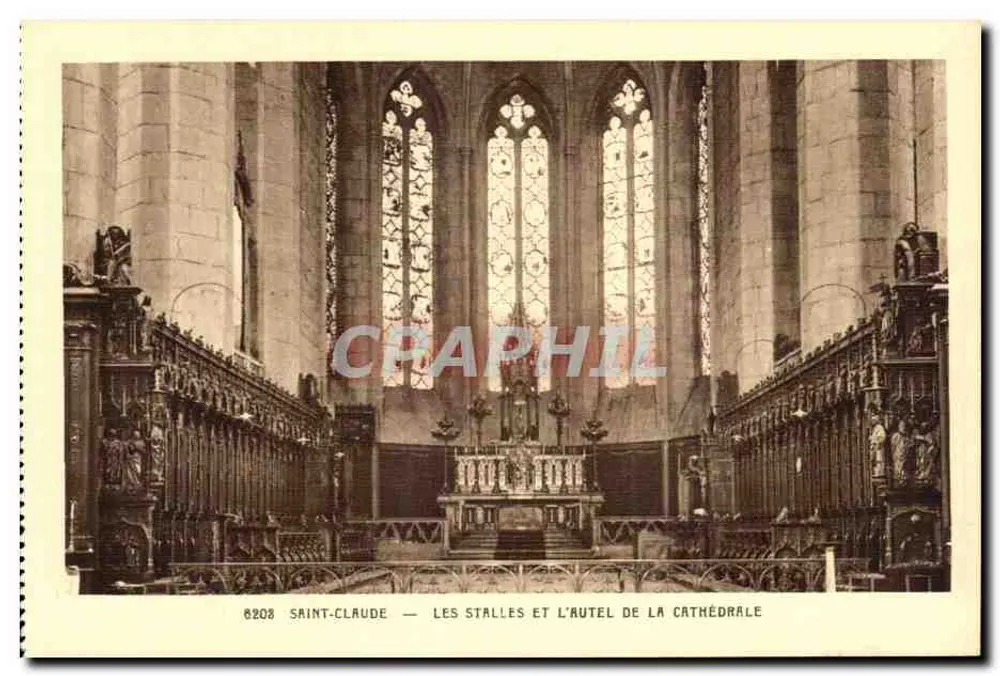 Saint-Claupe — Die Bänke und der Altar der Kathedrale — Edition Chossegros, Imp. Braun - Vorderseite