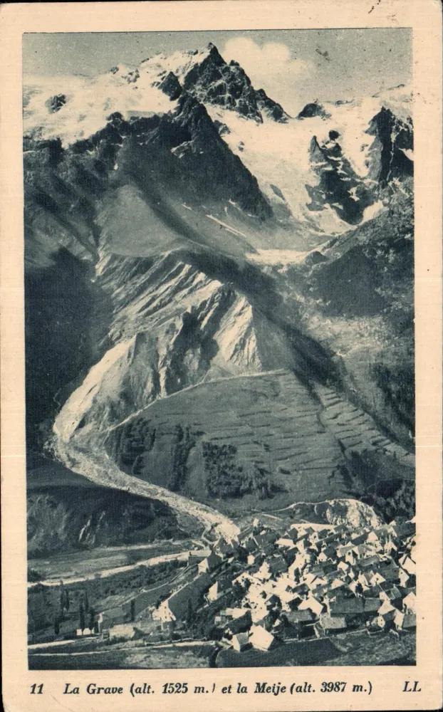 La Grave (Höhe 1525 m.) und die Meije (Höhe 3987 m.) — LL — Nr. 11 - Vorderseite