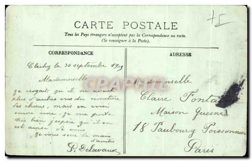 PARIS — Le Cimetière des Chiens — LL. 511 - Verso