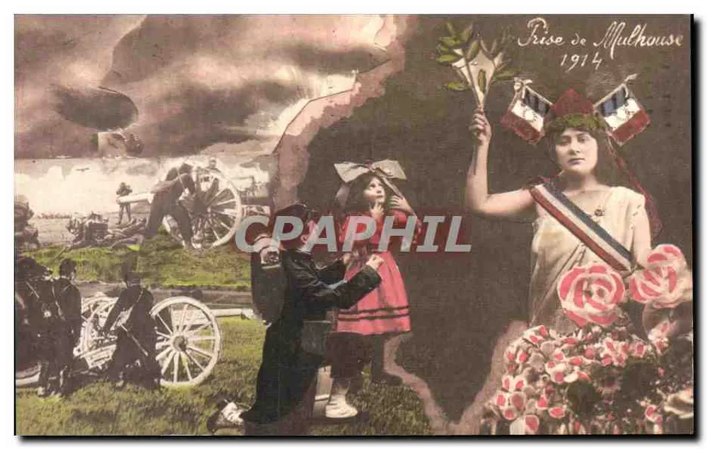 Toma de Mulhouse — 1914 — editor no visible - Anverso