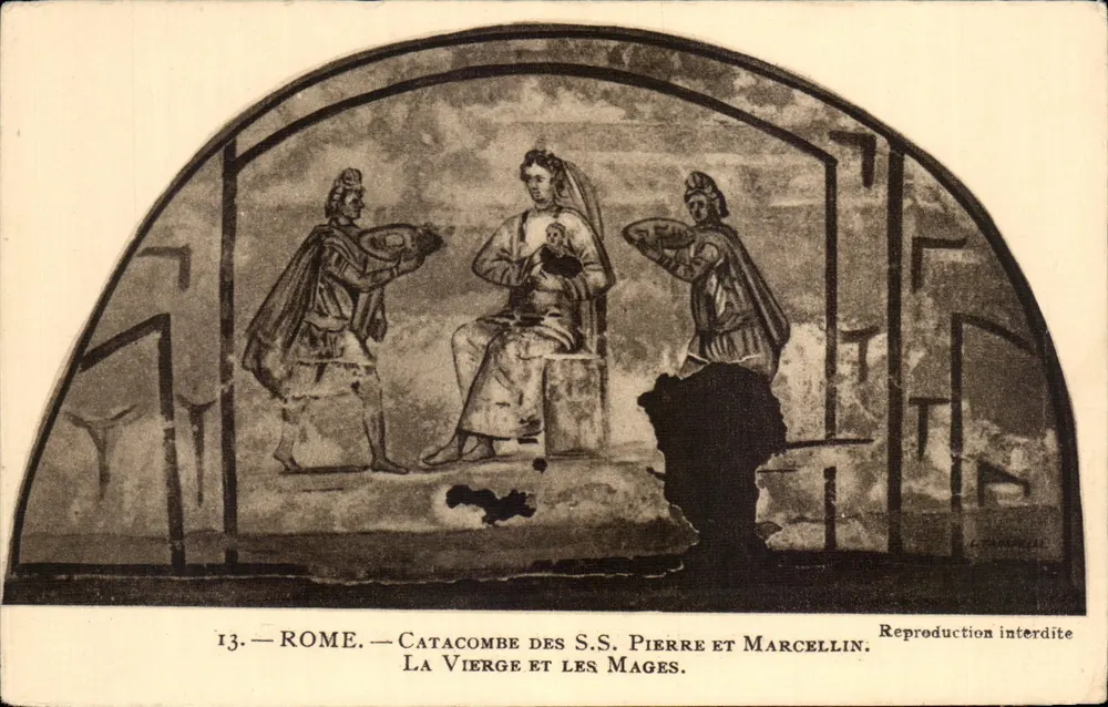 Rom — Katakomben der SS. Petrus und Marcellin — Die Jungfrau und die Weisen - Vorderseite