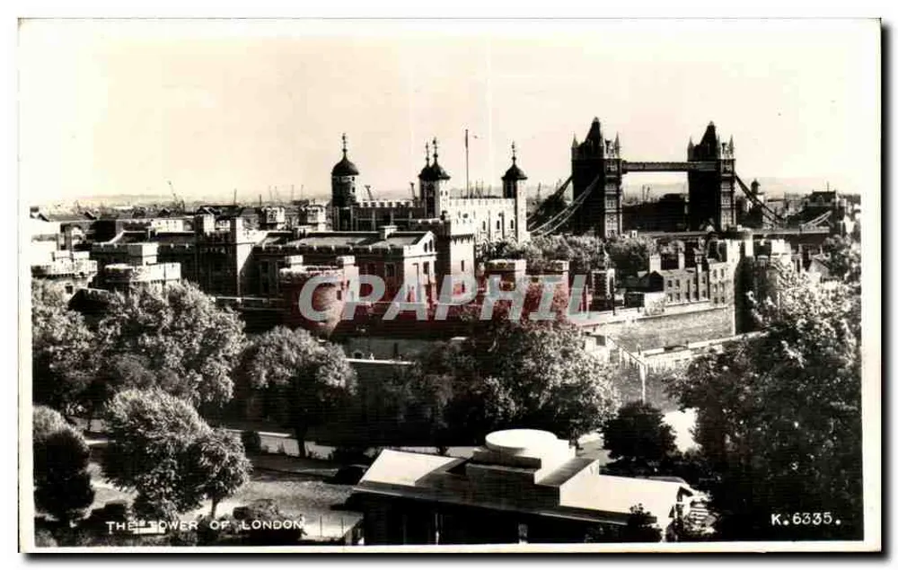 London Tower — Panoramablick mit Tower Bridge — Valentine & Sons Ltd. n° K.6335 - Vorderseite
