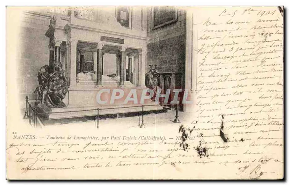 Nantes — Grabmal von Lamoricière, von Paul Dubois (Kathedrale) - Vorderseite