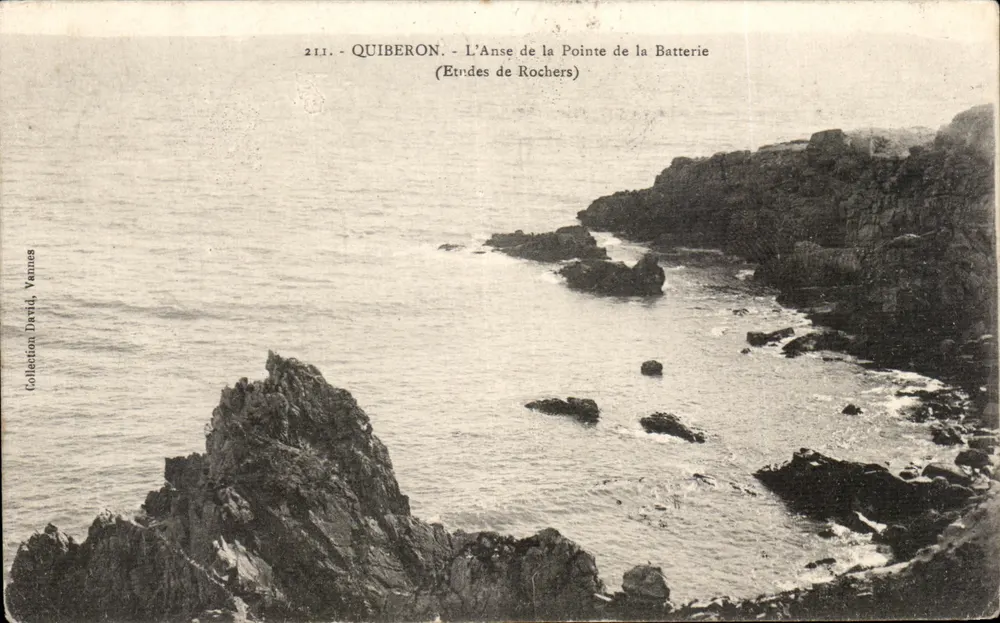 Quiberon - A Ense da Ponta da Bateria (Estudos de Rochas) — Coleção David, Vannes — n° 211 - Frente