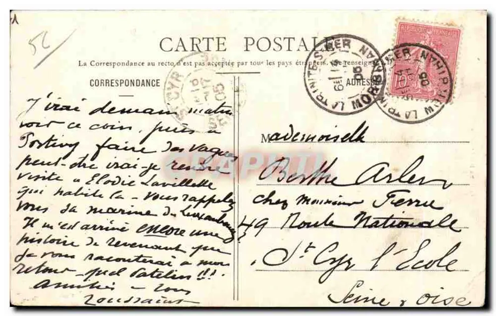 Quiberon - A Ense da Ponta da Bateria (Estudos de Rochas) — Coleção David, Vannes — n° 211 - Verso