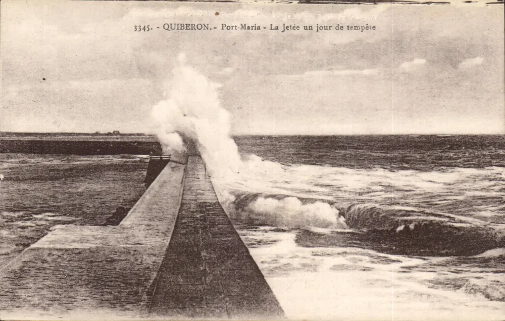 Quiberon - Port-Maria - Die Mole an einem stürmischen Tag — Laurent-Nol, Rennes, Nr. 3345 - Vorderseite