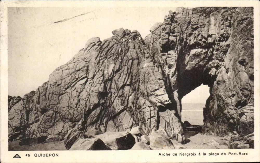 Bogen von Kergroix an der Strände von Port-Bara — Quiberon — Verlag A.R.E. n°46 - Vorderseite