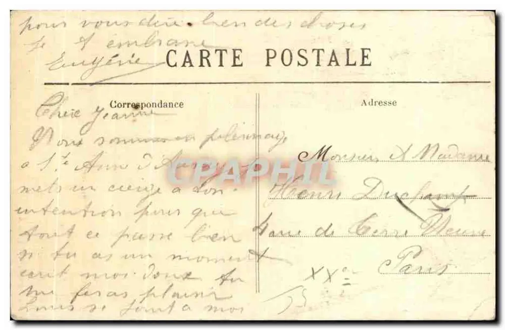 Sainte-Anne-d'Auray — Innenansicht der Basilika, Die Kirchenschiff — Sammlung Villard, Quimper - Rückseite