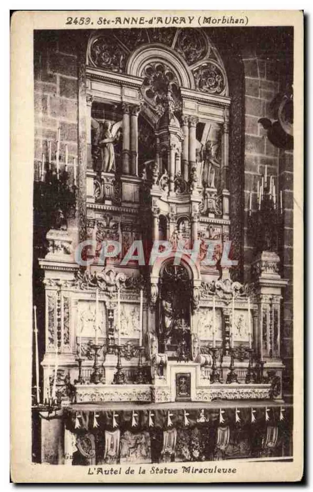Ste-ANNE-d'AURAY (Morbihan) — O Altar da Estátua Milagrosa — Editor Hivière-Dumont, Pons (Charente-Inférieure) - Frente