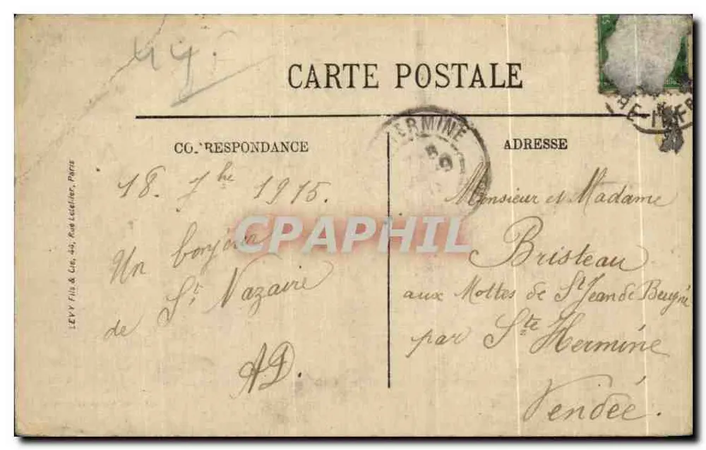 Saint-Nazaire — Das Rathaus — Édition Nouvelles Galeries n°57 - Rückseite