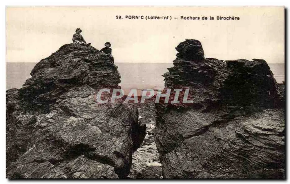 Pornic (Loire-Inf) — Rochers de la Birochère — P. Chapeau, editor Nantes - Frente