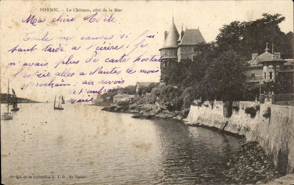 Pornic - O Castelo, lado do Mar — Coleção G. I. D., Nantes, n° 404 - Frente